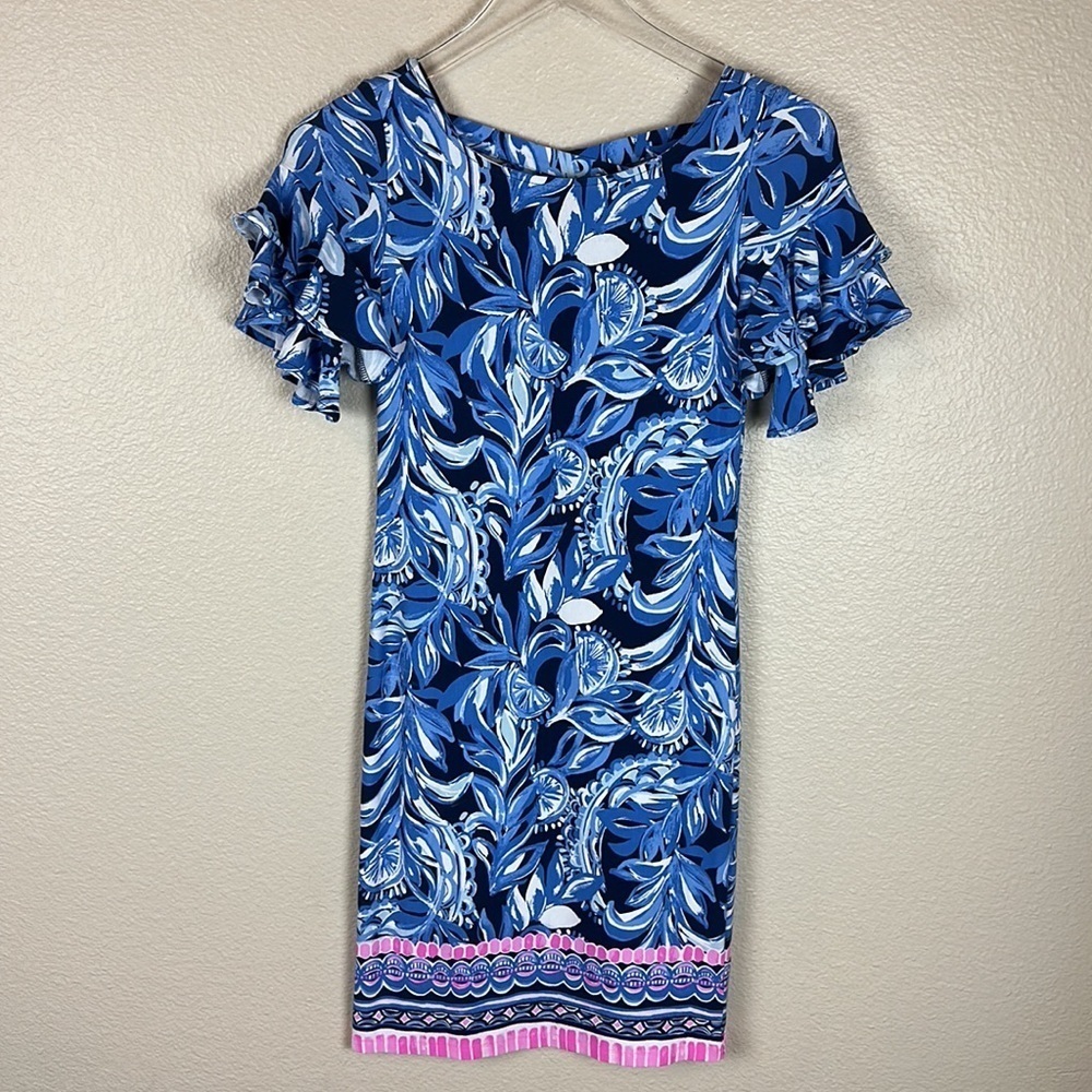 LILLY PULITZER HIGH TIDE NAVY DIANNA DRESS - Picture 2 of 10